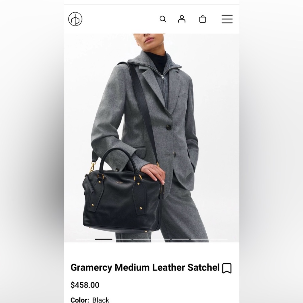 NWT Medium Gramercy Satchel Black Pebble Leather - Picture 5 of 5